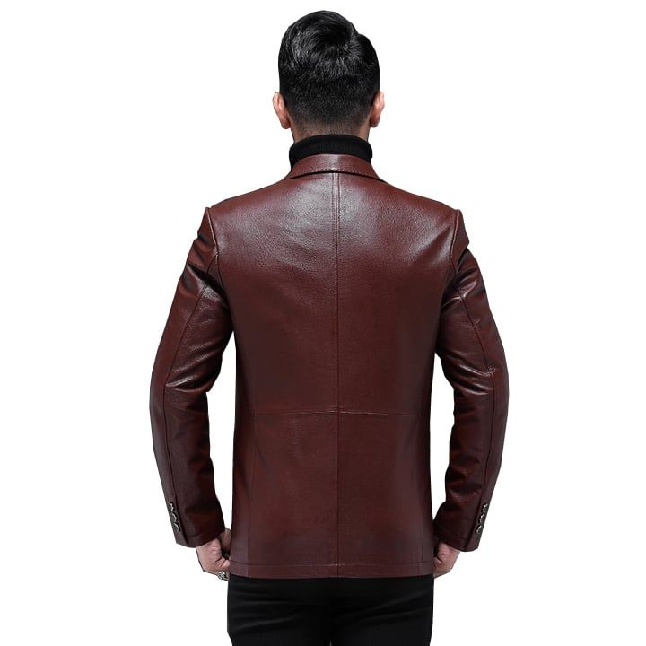 Áo blazer da bò nam cao cấp 2 nút cài 19-504