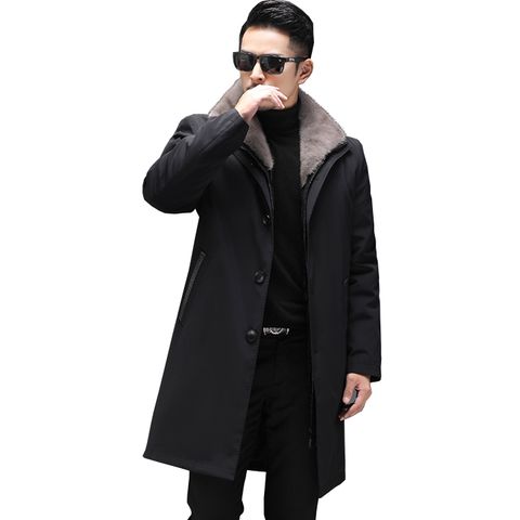 Áo khoác nam dáng dài lót lông chồn 21-4721SD