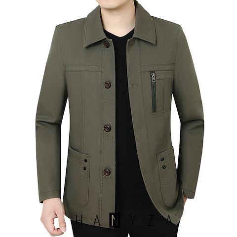 Áo khoác kaki nam cổ bẻ lịch lãm