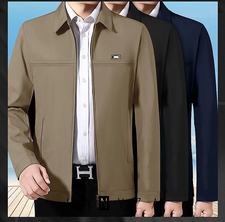 Áo khoác mỏng nam trung niên cổ bẻ giản dị