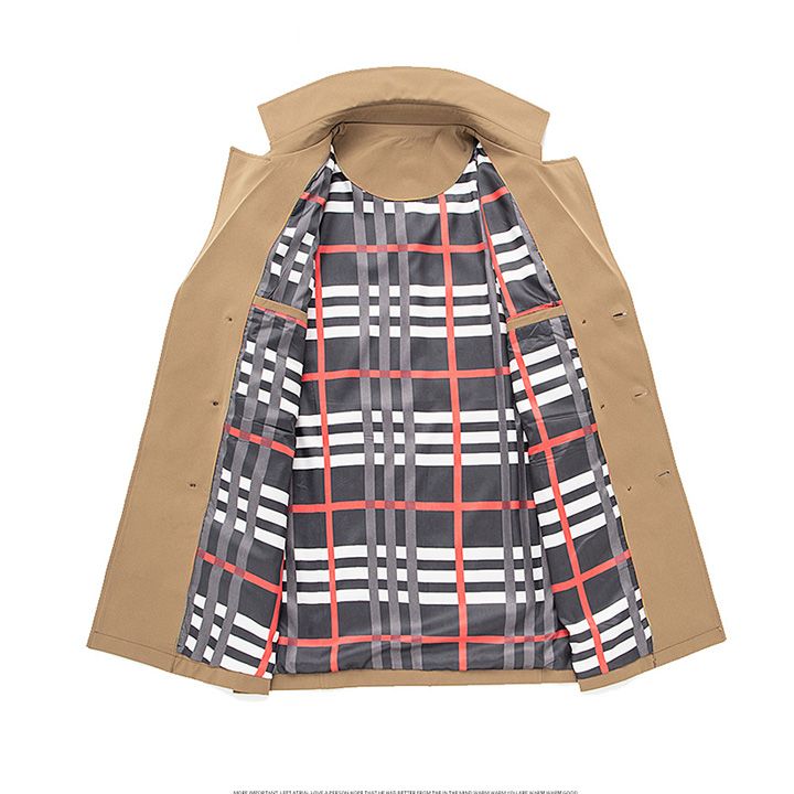 Áo khoác khakhi nam cổ vest 2 hàng cúc