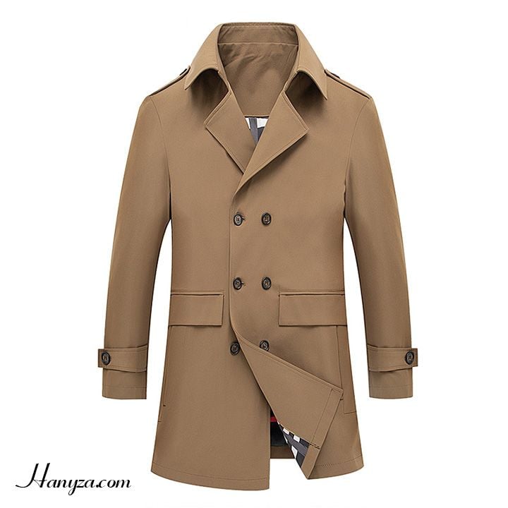 Áo khoác khakhi nam cổ vest 2 hàng cúc
