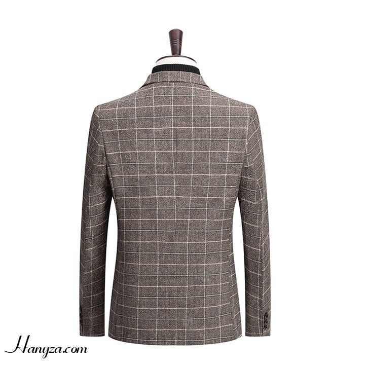 Áo vest dạ nam trung niên kẻ caro lịch lãm