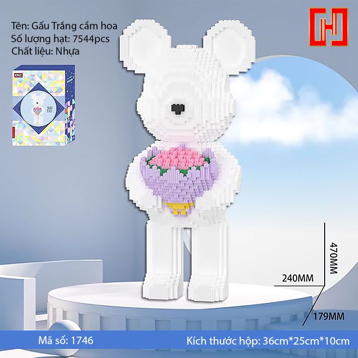 Bộ lắp ráp hình gấu Bearbrick 3D size 45cm