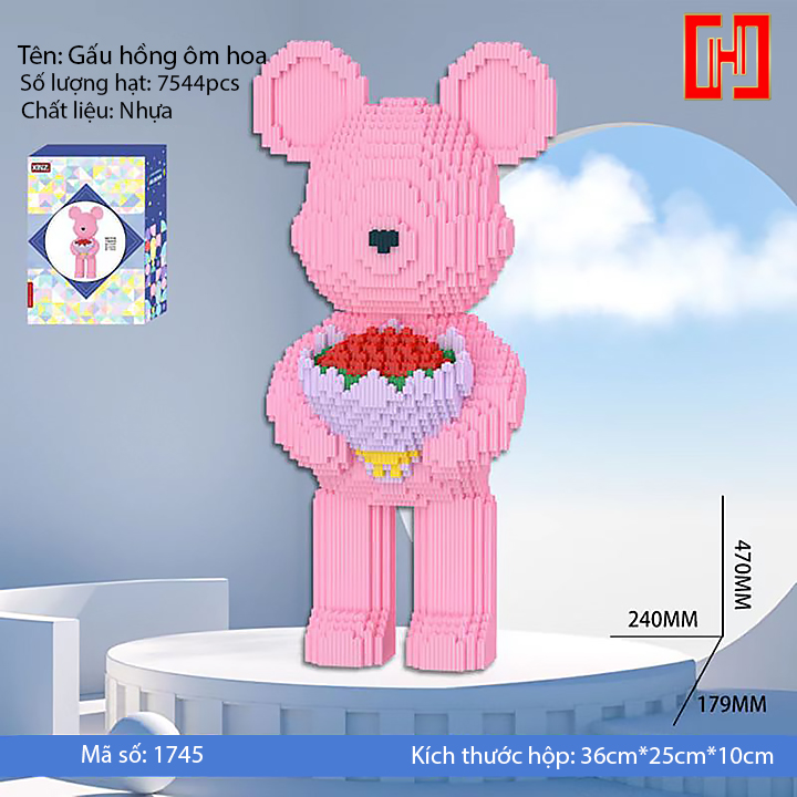 Bộ lắp ráp hình gấu Bearbrick 3D size 45cm