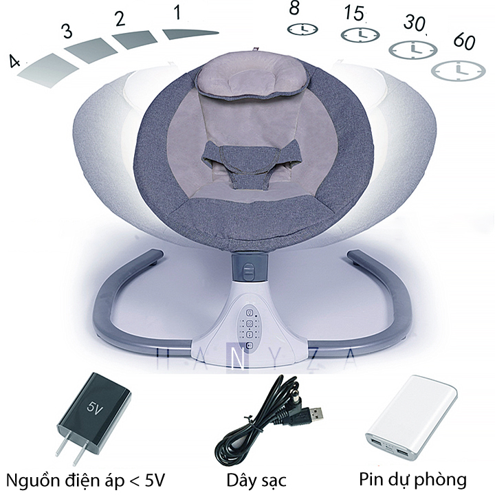 Nôi điện thông minh bập bênh em bé 0-18 tháng