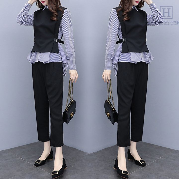 Mùa thu mới bộ 2 mảnh nữ over size