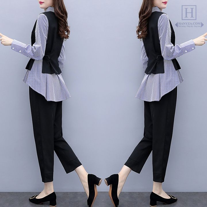 Mùa thu mới bộ 2 mảnh nữ over size