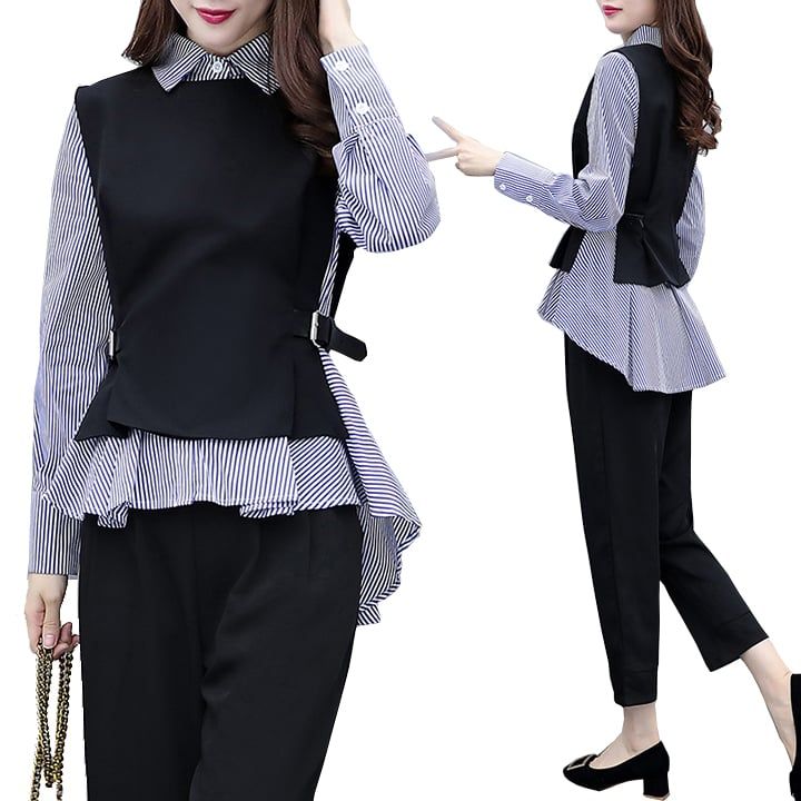 Mùa thu mới bộ 2 mảnh nữ over size