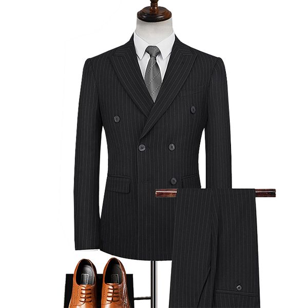 Bộ vest mỏng nam dáng lỡ kẻ sọc HAN-W021