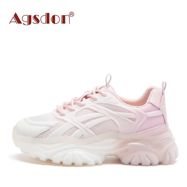 Giày thể thao nữ Agsdon đế 5.5cm phối màu Gradient