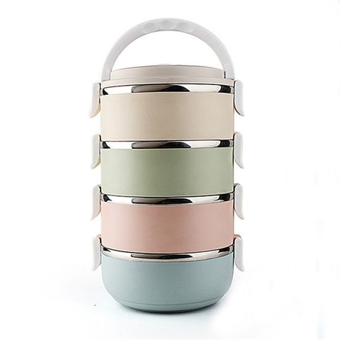 Hộp đựng cơm 4 tầng tháo rời hình trụ