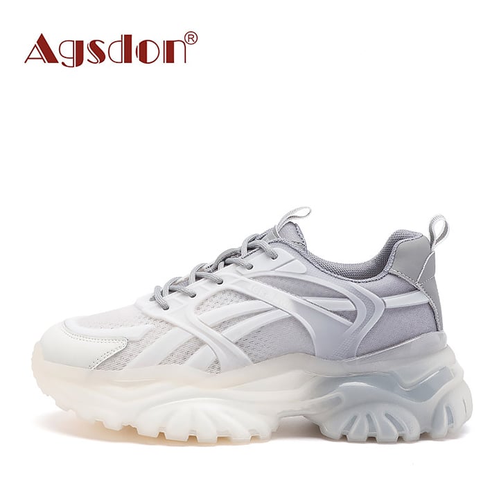 Giày thể thao nữ Agsdon đế 5.5cm phối màu Gradient