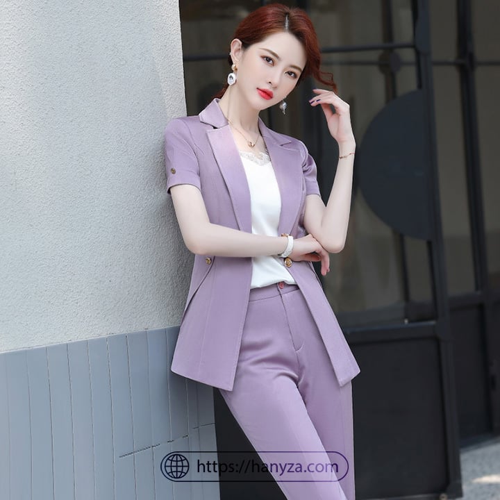 Tổng hợp những mẫu comple nữ tay ngắn sang chảnh nhất hiện nay  Công Ty  May Bình Phước  Xưởng may đồng phục tại Quảng Ngãi