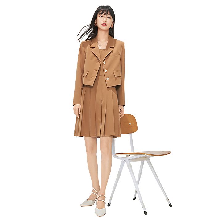 3BD060  SET ĐẦM ĐỎ DÁNG XÒE  VEST LỬNG THANH LỊCH  Nefertiti Fashion