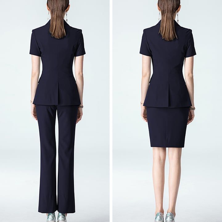 [R&N] Bộ vest nữ ngắn tay hai hàng cúc RUINUO R-X21156ZQ