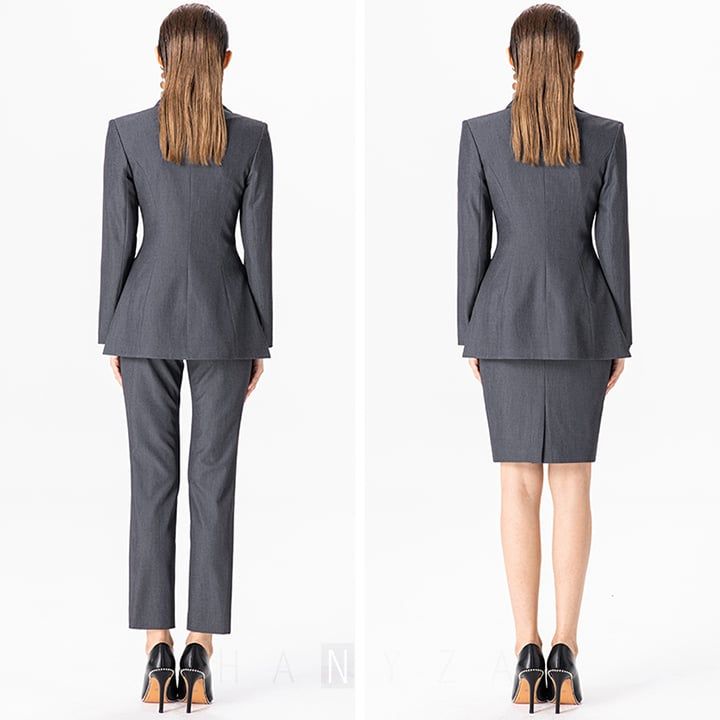 [R&N] Bộ vest nữ cao cấp RUINUO lệch tà thời trang