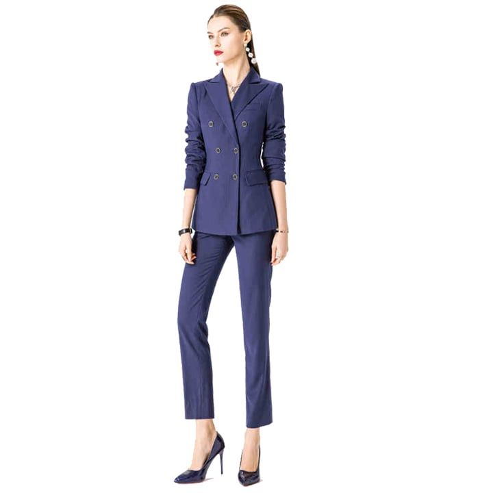 [R&N] Bộ vest nữ cao cấp sọc xanh RUINUO X21502BU