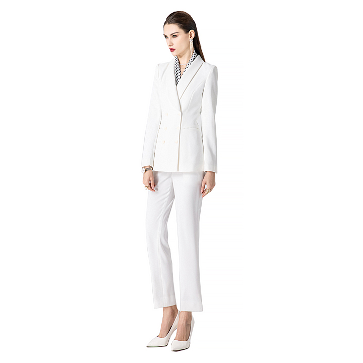 [R&N] Bộ vest trắng nữ cao cấp RUINUO X21570WH