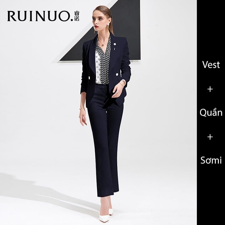 [R&N] Bộ vest nữ quản lý cao cấp RUINUO X20517ZQ