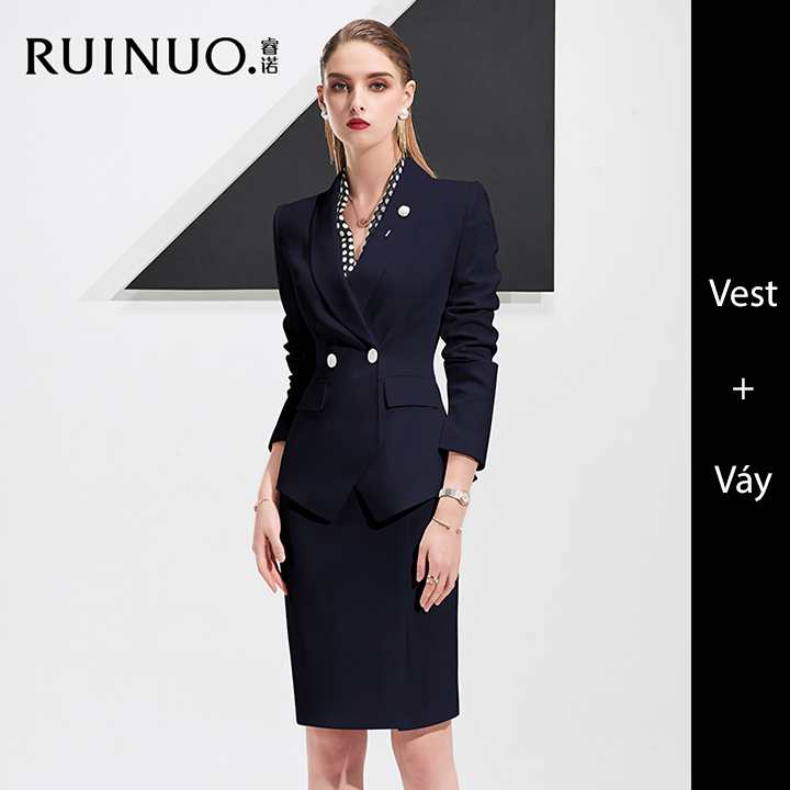 [R&N] Bộ vest nữ quản lý cao cấp RUINUO X20517ZQ