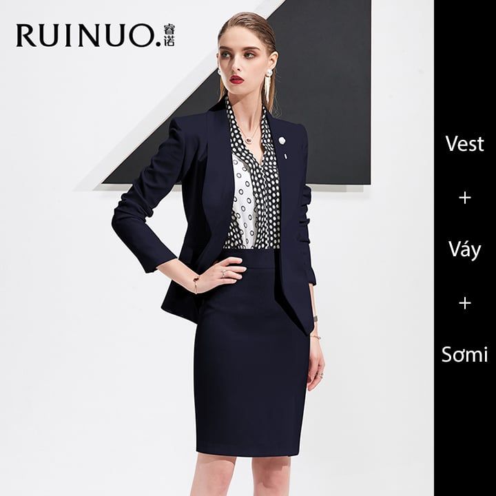 [R&N] Bộ vest nữ quản lý cao cấp RUINUO X20517ZQ