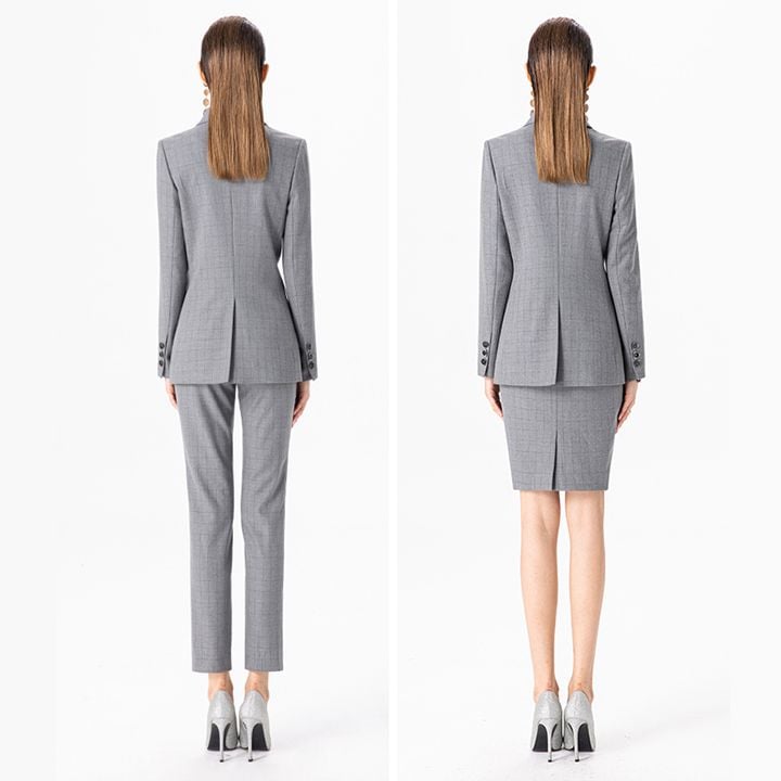 [R&N] Bộ vest nữ cao cấp kẻ sọc RUINUO X21391GY