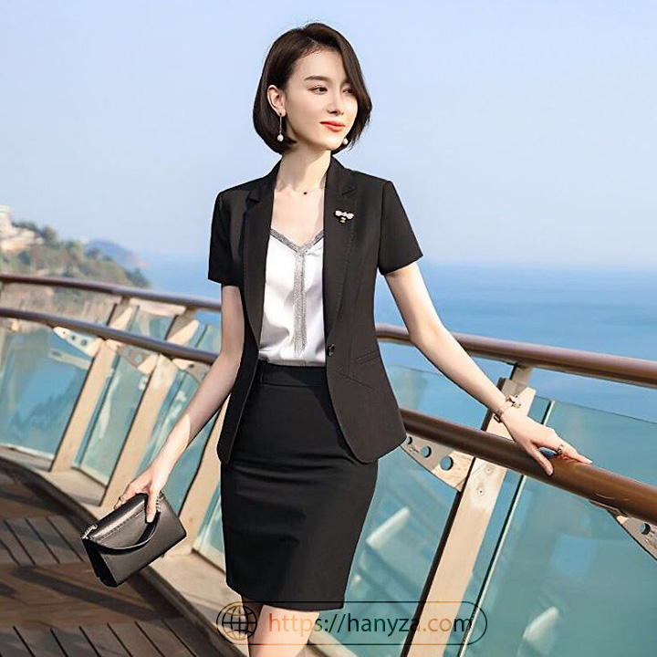 Bộ vest nữ công sở ngắn tay thanh lịch