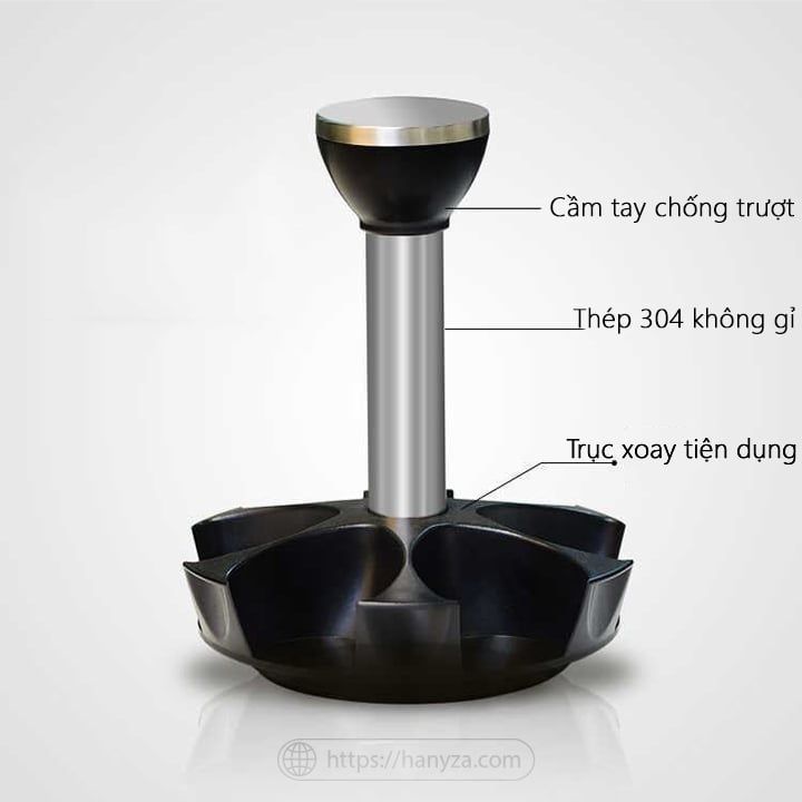 Bộ đựng gia vị trụ xoay 7 lọ thủy tinh