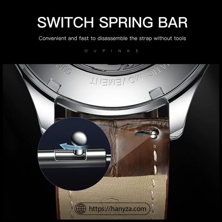 Đồng hồ cơ nam Tourbillon chạm rồng đính đá lộ cơ