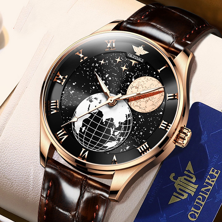 Đồng hồ cơ Tourbillon Moonphase bầu trời đầy sao