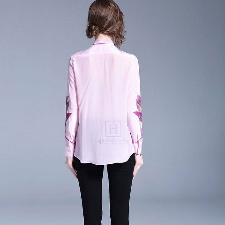 Áo sơ mi nữ dài tay cổ nơ phong cách Âu-Mỹ