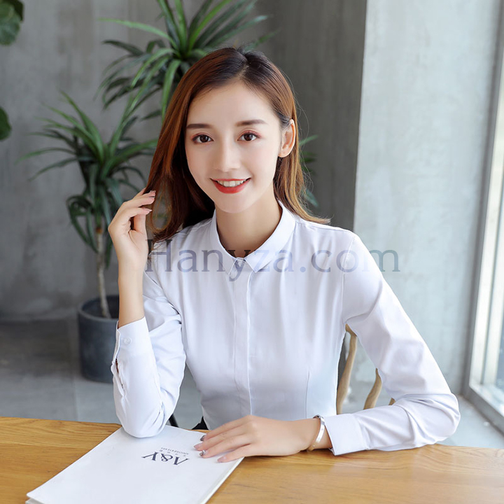 Áo sơ mi nữ dấu cúc cổ đức H-853