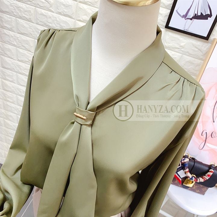 Áo sơ mi tay phồng lụa 100 Polyester TD1908049 HNOSS #4 Áo sơ mi tay phồng lụa 100 Polyester TD1908049 HNOSS