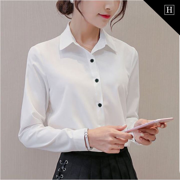 Áo sơ mi nữ dài tay trơn RX-162