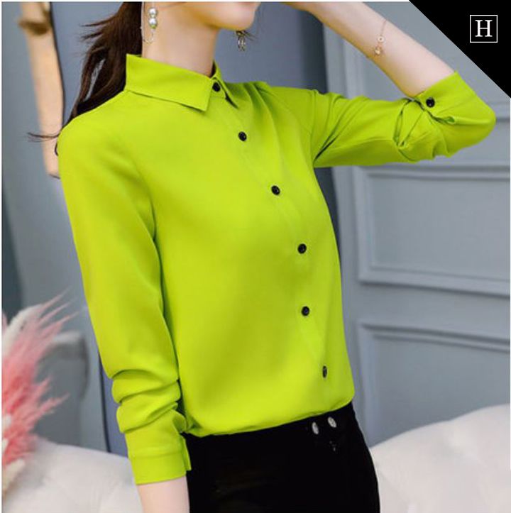 Áo sơ mi nữ dài tay trơn RX-162