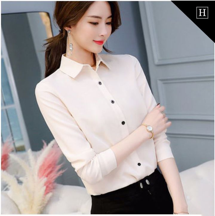 Áo sơ mi nữ dài tay trơn RX-162