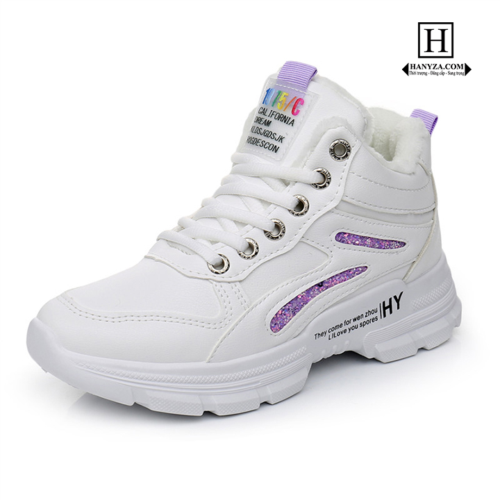 Giày thể thao nữ lót nhung cổ thấp đế cao 3-5cm