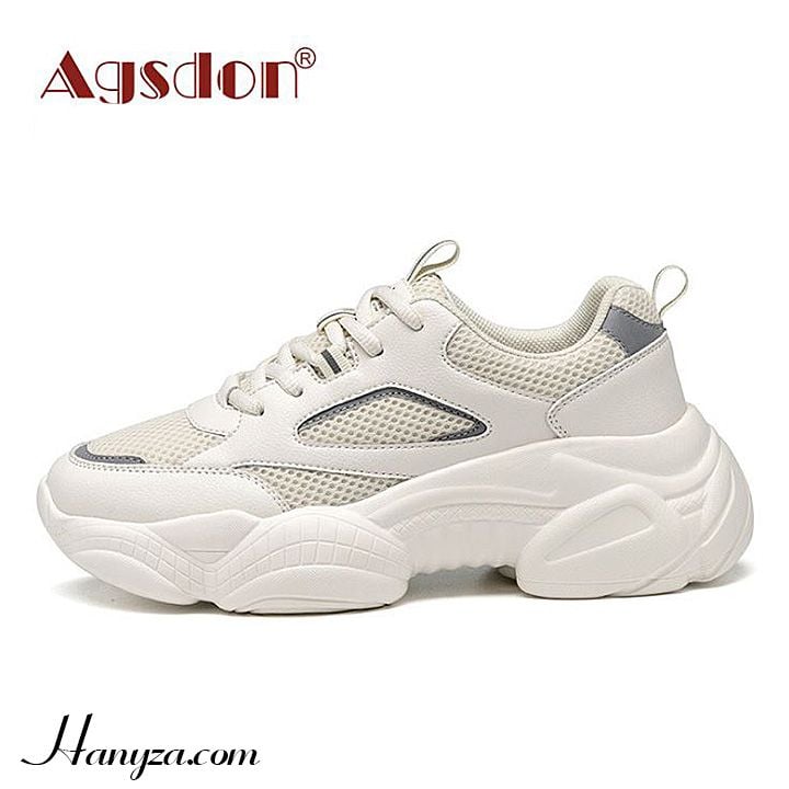 Giày sneaker nữ microfiber thoáng khí đế cao 5.5cm