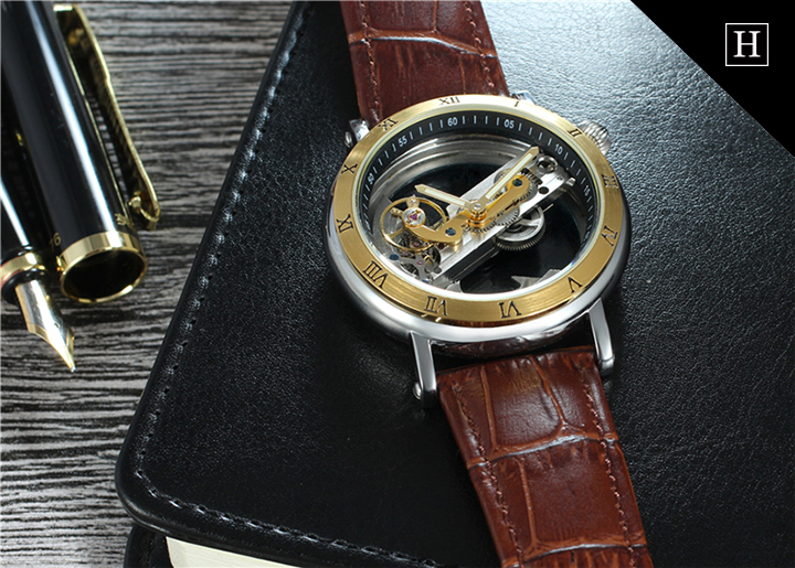Đồng hồ cơ nam Tourbillon  chạm rỗng 2 mặt Skrox 1165
