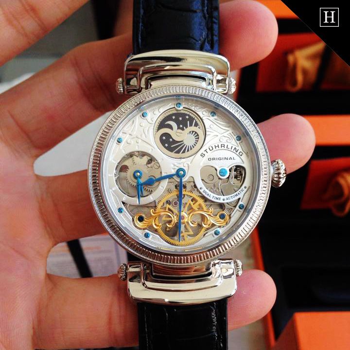 Đồng hồ Stuhrling Original Stulin 353A.334K14 chính hãng chạm rỗng mạ vàng 18k