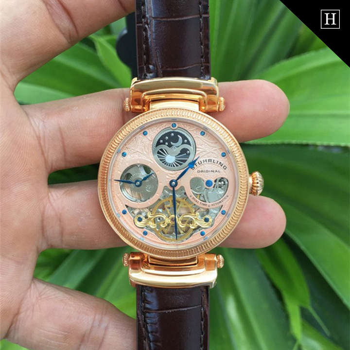 Đồng hồ Stuhrling Original Stulin 353A.334K14 chính hãng chạm rỗng mạ vàng 18k