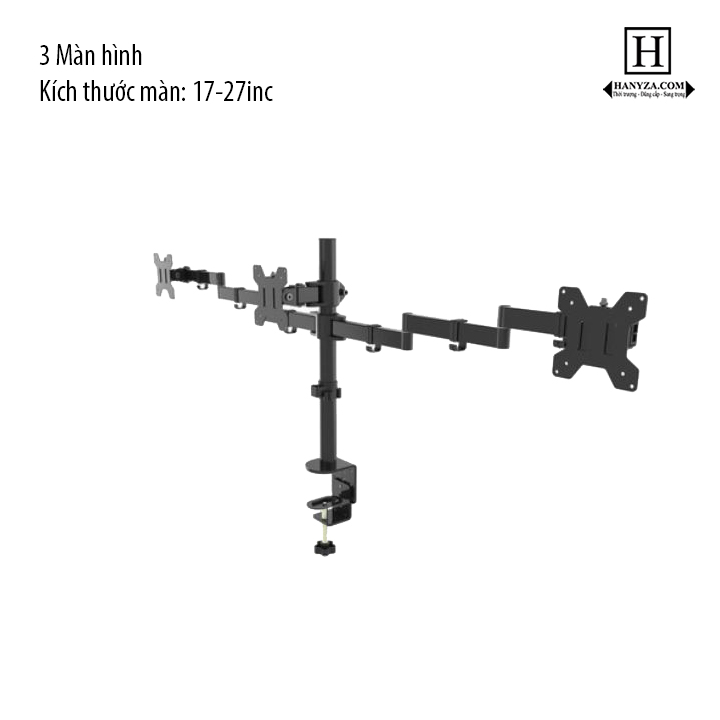 Tay đỡ màn hình kép, đa màn hình máy tính 17-27inc