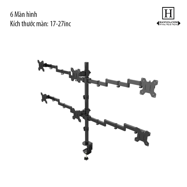 Tay đỡ màn hình kép, đa màn hình máy tính 17-27inc