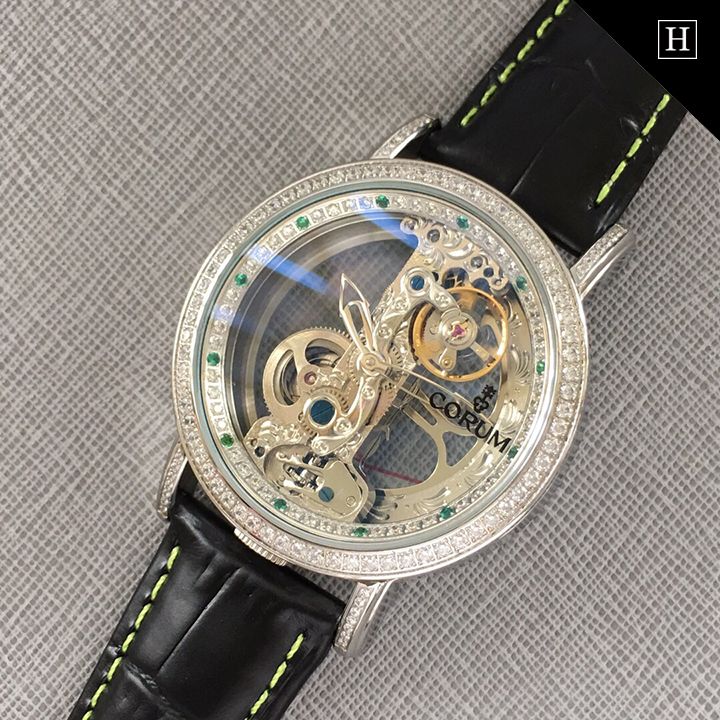 Đồng hồ cơ nam Tourbillon chạm rỗng đính đá TB950