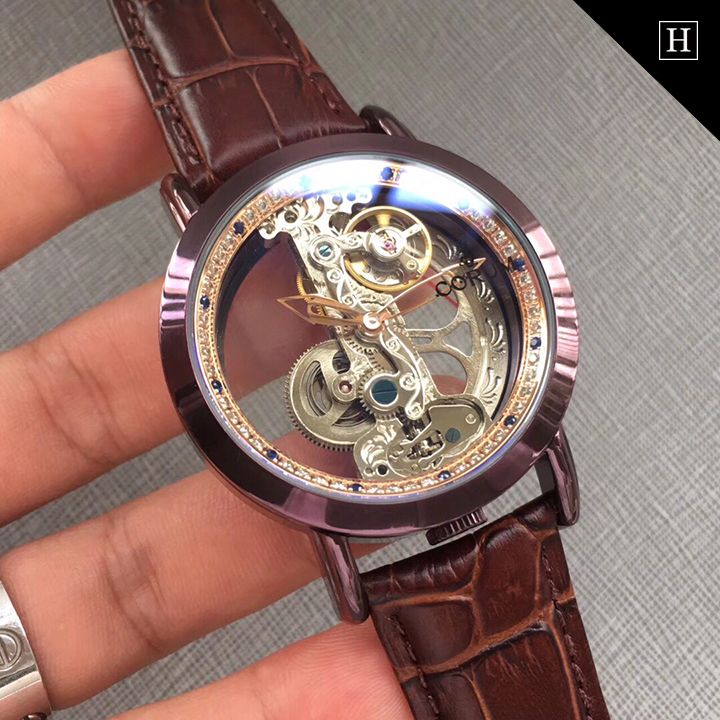Đồng hồ cơ nam Tourbillon chạm rỗng đính đá TB950