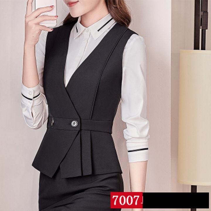 Áo gile nữ dáng ngắn phong cách overalls  Hanyza Store