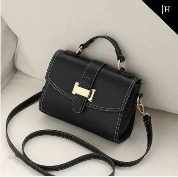 Túi Messenger nữ viền chỉ trắng 0767-7782.