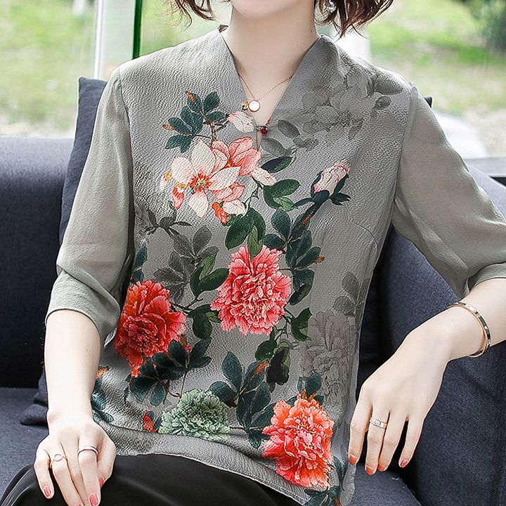 Bô trung niên nữ thêu hoa mẫu đơn Kelanduo