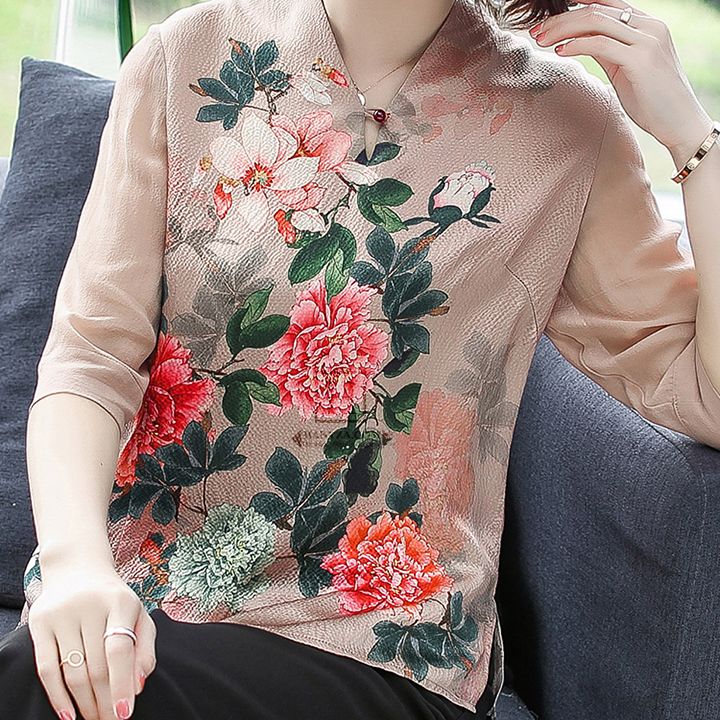 Bô trung niên nữ thêu hoa mẫu đơn Kelanduo